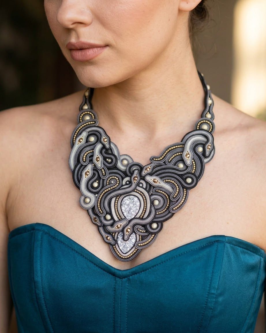 Medusa - Statement Soutache Necklace